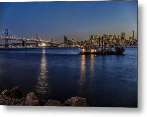 Boat Metal Print featuring the photograph Anchored in San Francisco Bay by Don Hoekwater Photography
