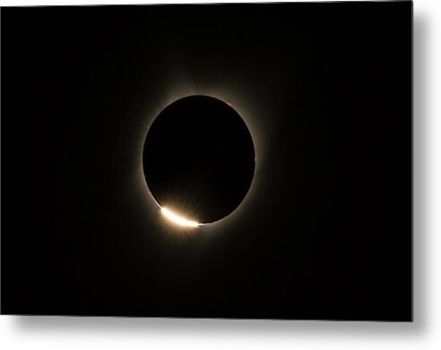 Eclipse Metal Print featuring the photograph Diamond Ring Eclipse by Don Hoekwater Photography