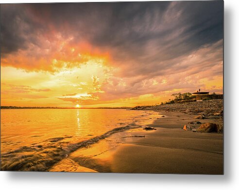 Bunker Metal Print featuring the photograph Fort Foster Sunset Watchers Club by Jeff Sinon