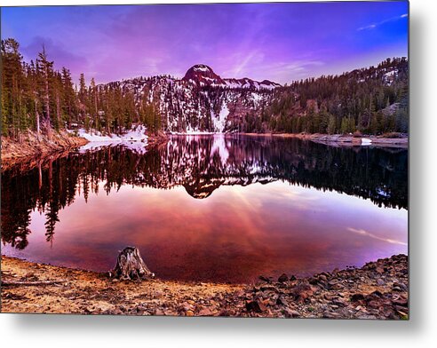 Ebbetts Pass Metal Print featuring the photograph Kinney Reservoir Sunset by Don Hoekwater Photography