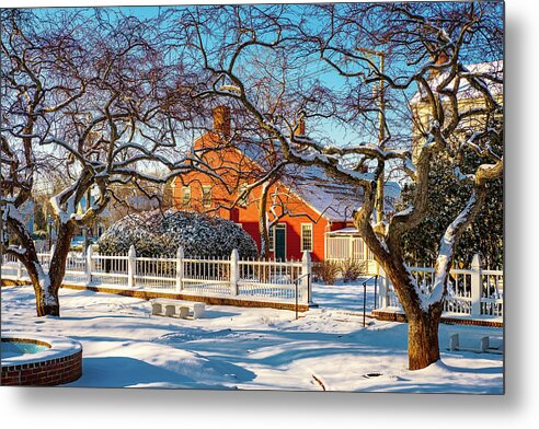 New Hampshire Metal Print featuring the photograph Morning Light, Winter Garden. by Jeff Sinon