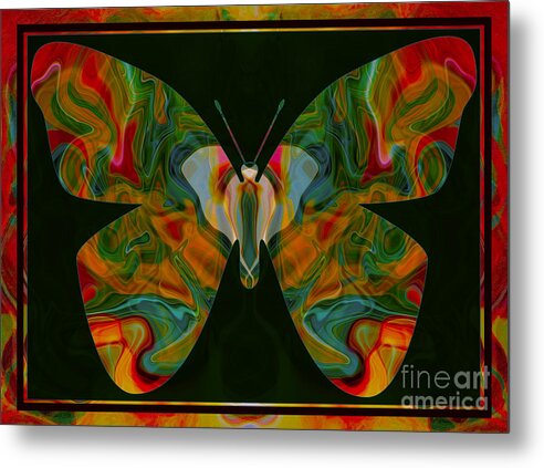 Butterfly Metal Print featuring the digital art Love Creating Life Abstract Symbolism Art by Omaste Witkowski