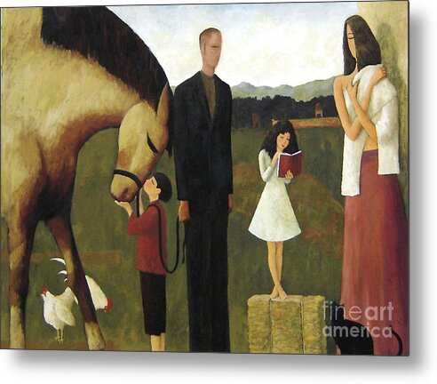 Horse Metal Print featuring the painting A Man About A Horse by Glenn Quist