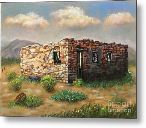 Adobe Metal Print featuring the pastel Colorado Adobe by Wendy Koehrsen