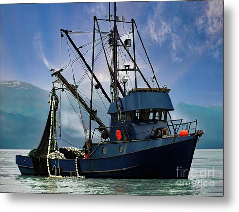 Salmon Fishing Boat in Alaska Metal Print