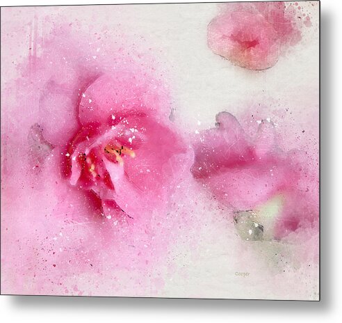 Pink Crystal Flowers Floral Peggy Cooper Cooperhouse Digital Art Photography Nature Metal Print featuring the digital art Pink Crystal 2 by Peggy Cooper-Hendon
