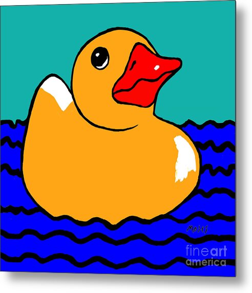 Rubber Duck Metal Print featuring the painting Rubber Ducky by Dale Moses