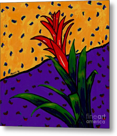 Bromeliad Metal Print featuring the painting Bromeliad by Dale Moses