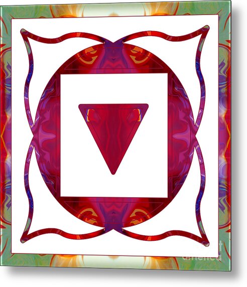 1x1 Metal Print featuring the digital art Stabilized Emotions and Thoughtful Feelings Abstract Chakra Art by Omaste Witkowski
