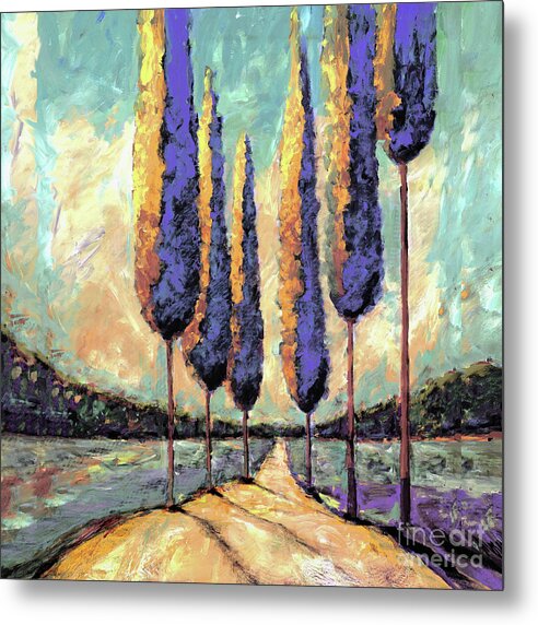  Metal Print featuring the painting Tuscan Landscape by Dale Moses