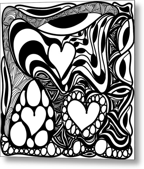 2016 Metal Print featuring the drawing Back In Black and White 9 Modern Art by Omashte by Omaste Witkowski