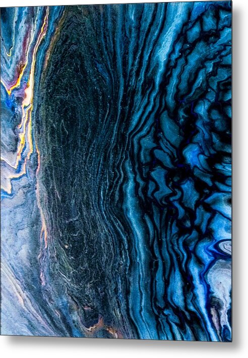 Blue Metal Print featuring the painting Blue Storm by Anna Adams