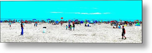 Beach Metal Print featuring the photograph Beach Fun Frisbee by Jeremy Hall