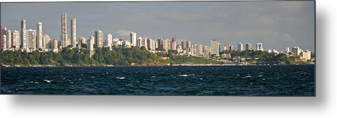 Photography Metal Print featuring the photograph City At The Waterfront, Salvador by Panoramic Images