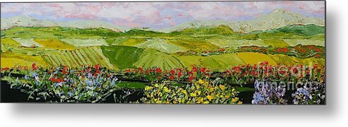 Landscape Metal Print featuring the painting Summer Valley by Allan P Friedlander