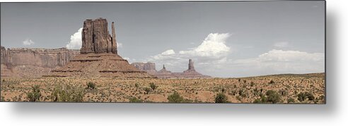 Large Metal Print featuring the pyrography Monument Valley Desert Large Panorama by Mike Irwin