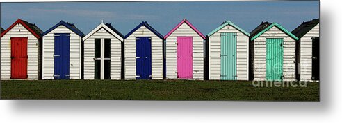 Beach Metal Print featuring the photograph Holiday Beach Huts #1 by Tom Conway