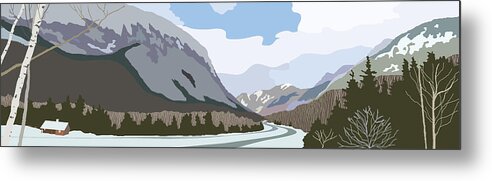 White Mountains Metal Print featuring the painting Franconia Notch by Marian Federspiel