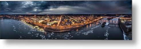 Middletown Metal Print featuring the photograph Middletown CT, Twilight Panorama by Mike Gearin
