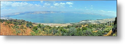 Sea Of Galilee Metal Print featuring the photograph Panoramic View of The Sea of Galilee by Lydia Holly