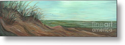 Summer Metal Print featuring the painting Summer Sand Dunes by Nadine Rippelmeyer