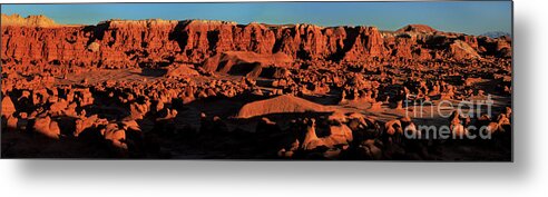 North America Metal Print featuring the photograph Panorama Sunset On The Hoodoos Goblin Valley Utah by Dave Welling