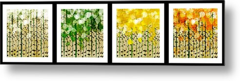 Abstract Metal Print featuring the digital art Aspen Colorado Abstract Horizontal 4 In 1 Collection by Andee Design