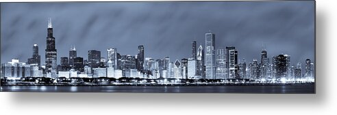 Chicago Skyline Metal Print featuring the photograph Chicago in Blue by Sebastian Musial