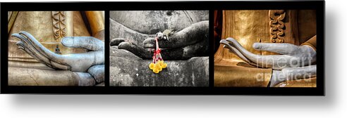 Temple Metal Print featuring the photograph Hands of Buddha by Adrian Evans