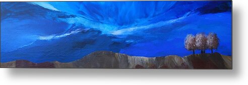 Sky Metal Print featuring the painting View From the Ridge by Linda Bailey