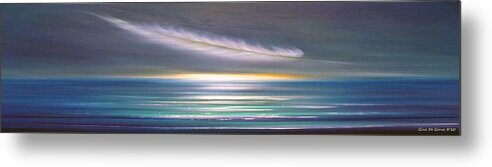 Sunset Metal Print featuring the painting Feather Panoramic Sunset by Gina De Gorna