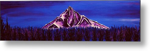  Metal Print featuring the painting Mount Hood At Dusk #48 by James Dunbar