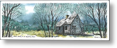 Adams Ranch Headquarters-king Co. Metal Print featuring the mixed media Adams Ranch Headquarters King County Texas by Tim Oliver