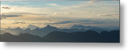 Canada Metal Print featuring the photograph View From Mount Seymour at Sunrise Panorama by Rick Deacon