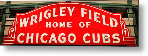 Wrigley Metal Print featuring the photograph Wrigley Field Sign #1 by Lynne Jenkins