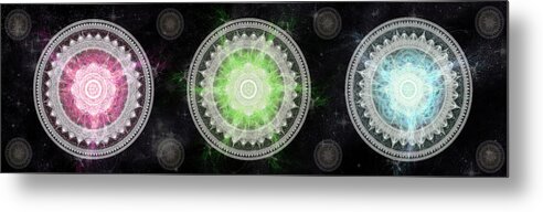 Corporate Metal Print featuring the digital art Cosmic Medallians RGB 1 by Shawn Dall