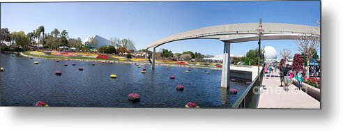 Amusement Park Metal Print featuring the photograph Epcot Panorama by Thomas Marchessault