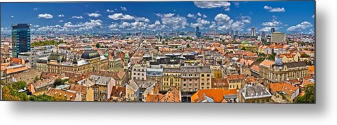 Croatia Metal Print featuring the photograph Zagreb lower town colorful panoramic view by Brch Photography