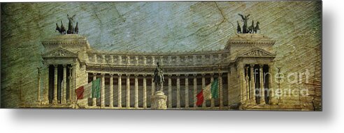 The Victor Emanuel Monument Metal Print featuring the photograph The Wedding Cake Altare della Patria by Lee Dos Santos