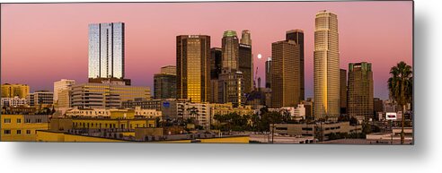 Los Angeles Metal Print featuring the photograph Los Angeles Moonrise 2014 by Joe Doherty