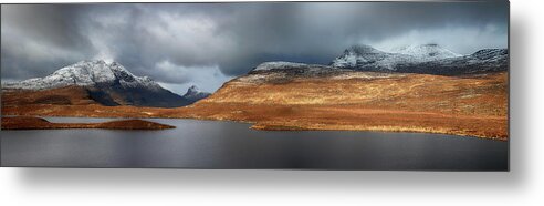Mountains Metal Print featuring the photograph Mountain Pano from Knockan Crag by Grant Glendinning