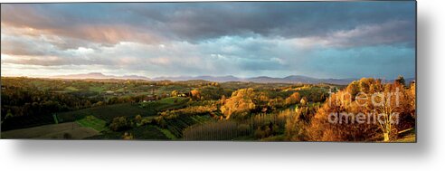 Landscape Metal Print featuring the photograph Scenic Autumnal Landscape at Sunset in Austria by Andreas Berthold