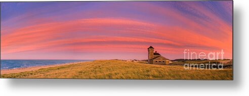 Usa Metal Print featuring the photograph Sunset at the Old Harbor US Life Saving Station at Race Point, P by Henk Meijer Photography