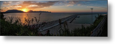 Beautiful Metal Print featuring the photograph Sunset in Balestrate - Palermo, Italy - Seascape photography by Giuseppe Milo