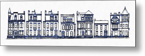 Row Metal Print featuring the digital art Victorian Row Houses by Edward Fielding