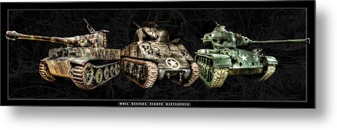 M4 Metal Print featuring the photograph WWII Western Europe Battlefield Tanks by Weston Westmoreland