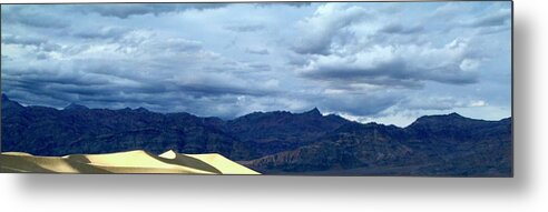 Death Valley National Park Metal Print featuring the photograph Mesquite Flats Stratus Clouds Weather by Ed Riche