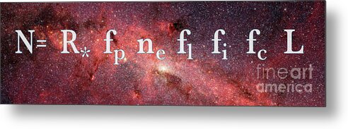 Physics Metal Print featuring the digital art The Drake Equation #1 by Monica Schroeder