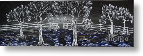 Trees Metal Print featuring the painting Blue Medadow by Kenneth Clarke