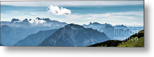 Austria Metal Print featuring the photograph Spectacular Mountain Dachstein With Glacier In The Alps Of Austria by Andreas Berthold